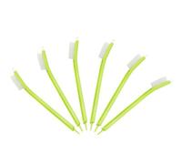 6pcs Multi Function Plastic Cleaning Brush with Long Handle for Juicer | Dual Bristle Head, Compact Green Design, Six Piece Set for Kitchen Gaps and Soymilk Machine Filters