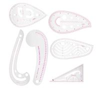 6Pcs Multi Function Plastic Curve Ruler Set for Sewing Grading Proofing Clothing Designs High Accuracy Durable Lightweight Practical Tool for Fashion Designers Tailors