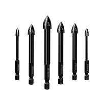 6PCS Multifunctional Drill Bits Set Tungsten Ceramic Triangle Drill Bit Set For Ceramic/Tile/Concrete/Brick Wall Drilling Tools