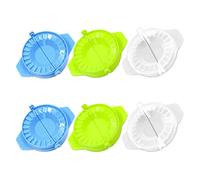 6Pcs Multifunctional Dumpling Maker, Manual Empanada Press, Washable Pastry Pie Dough Press Set, Dumpling Wrapper Mold, Pierogi Press Maker for Ravioli, Turnover (Blue, Green, Transparent)