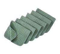 6pcs Multipurpose Cotton Drooling Bib Baby Saliva Towels Soft Absorbent Burp Cloths 6-Layer for Bath & Burping Travel Friendly Baby Teething Bib