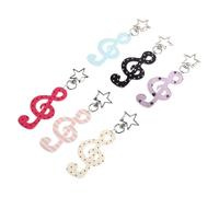 6pcs Musical Note Keychain Acrylic Pendant with Unique Artistic Design, Versatile Bag Hanging Accessory for Students and Music Teachers, for School Events and Party Favors