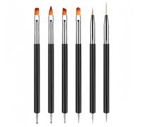 6Pcs Nail Art Brushes, Double End Brushes For Gel Dotting Drawing Painting Art Tools for Gel Polish Designs Carving French,gel nail brush,nail art brushes for gel nails