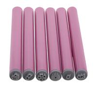 6pcs Nail Art Stamping Pen Set for DIY Floral Designs Pink Plastic