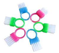 6Pcs Nail Brushes with Finger Ring Handle (3 Colors),Scrub Brush for Cleaning Fingernails,Toenails,Pedicure Tools for Men, Women,Kids, Foot Care Essentials