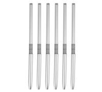 6Pcs Nail Liner Brushes Set, Ultra Thin Multifunctional Dotting Drawing Striping Nail Painting Brush, Professional Salon Home Nail Art Tool with Aluminum Tube Handle for Gel Polish (Silver)