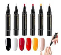 6Pcs Nail Polish Pens, 3-IN 1 Nails Art Gel Polish Pen Set, One-Steps DIY Nail Varnish Pen With Quick-Dry Formula, UV Lamp Required, DIY Nails Polishs Pens For Women Teen Girls Manicure