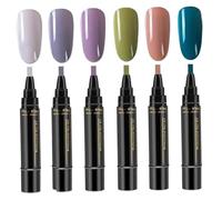6Pcs Nail Polish Pens 6 Colors Quick-Drying High Gloss Long-Lasting Nail Pens Gifts for Women