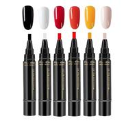 6PCS Nail Polish Pens UK, Nail Arts Pens Set, Quick Drying Long Lasting Nails Varnish Pen, DIY Nails Color Paint Pen, Painting Accessories For Girls Women Teens Mothers Practice Salon Home(style C)
