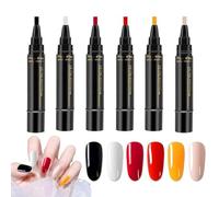 6PCS Nail Polishs Pens, Nail Varnish Pens, Quick Drying Gel NailPolish Pen, DIY Nails Color Paint Pen, Nails ArtPen Set, DIY Manicure, Practice, Salon, Home(01)