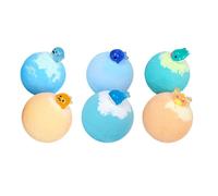 6pcs Natural Bath Salt Bombs Ball with Surprise Glow Toy and Multiple Scent for Kids Adults Relaxation Kids Bath Accessories with Glow Toy