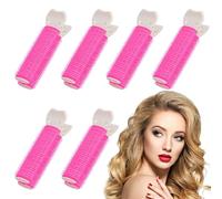 6Pcs Natural Fluffy Hair Volumizing Clip Useful Helpful Hair Curlers Rollers Clips Washable Durable Instant Hair Roller Clips Hair Velcro Rollers for Girl Women