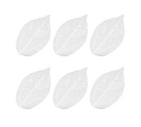 6pcs Natural Leaf Vein Specimens DIY Craft Materials | White Dried Botanical Accents, Lightweight Embellishment, Suitable for Resin Artists, Scrapbooking, Weddings and Handmade