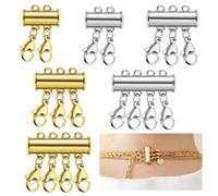 6PCS Necklace Layering Clasp,Double and Triple Multi-Layer Magnetic Necklace Separator,Necklac Separator for Layered Necklaces,Magnetic Necklac e Clasps for Multi-Strand Layering for Jewellery Crafts