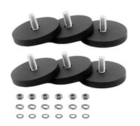 6pcs Neodymium Magnets Strong Round Rubber Coated Magnets Magnetic holder D43mm with M6 External Thread Stud and Nut Suitable for cars, lamps, equipment, refrigerators, bars, cabinets, etc.