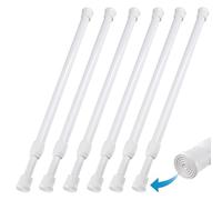6Pcs Net Curtain Rods Extendable,30-50cm Adjustable No Drill Curtain Pole