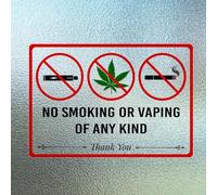 6pcs No Smoking No Vaping Stickers, 10x7in Anti-Scratch No Smoking of Any Kind Signs Symbol No Vaping Decal for Business Home Indoor Outdoor Window Door