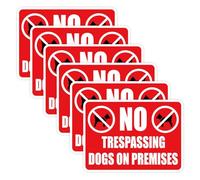 6pcs No Trespassing Dog on Premises Sign, 7.09x5.12in Do Not Enter Dogs on Premises Sticker Waterproof Beware of Dog Sign No Trespassing Dog Warning Sign for Home Yard Door Garden