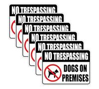 6pcs No Trespassing Dog on Premises Sign, 7.09x5.12in Waterproof No Trespassing Dog Sign Beware of Dog Sticker Dogs on Premises Sign for Garden Door Yard Home