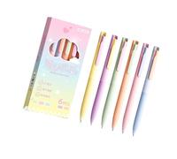 6PCS Noise Frees Retractable Gel Pen Fast Dry Inks Not Smudges Writing Comfortable Handle for Students Professional Writing Clicks