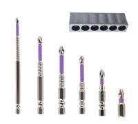 6PCS Nonslip Magnetic Drill Bits with PH2 Size for Effective Screw Driving