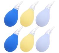 6pcs Nose Suction Tool, Manual Silicone Aspirator for Boy Girl | Food-grade Silicone, Soft-tip Nozzle, Clears Mucus and Congestion, Home Nursery Use, Bath Time Prep Random Color