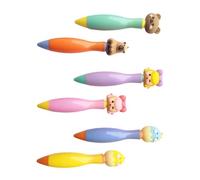 6Pcs Novelty Short Ballpoint Pen Funny Writing Tool 0.7mm Blue Inks for Writing Note Taking Christmas Stocking Fillers Comfortable Wide Body Pen