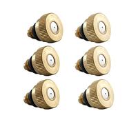 6Pcs Nozzle Sprinkler Outdoor Cooling Low Pressure Spray Misting Nozzle Outdoor Anti-drip Fogging Spray Brass Misting Nozzles for Cooling Tees