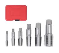 6Pcs NPT Pipe Tap Set, Carbon Steel Thread Tapping Tool Kit with Storage Box, 1in 3/4in 1/2in 3/8in 1/4in 1/8in for PVC Plumbing Automotive and Building Applications