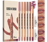 6Pcs Nude Pink Matte Lip Liner Set, Long Lasting Waterproof Lip Liners, Highly Pigmented Lip Pencil Kit for Natural Makeup, Smooth Contouring, Cosmetic Gift Pack