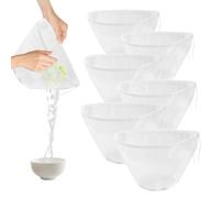6Pcs Nut Milk Bag Bowl-Shaped Organic Cheesecloth Reusable Straining Fine Mesh Food Strainer Washable Cheesecloth for Tea Milk Juicing Almond Yogurt Coffee