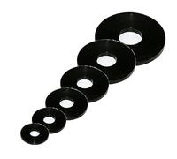 6pcs Nylon Black Penny Washers Plastic Fender Repair Washer Mudguard DIN 9021 (M4X12mm)