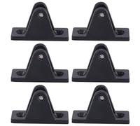6pcs Nylon Marine Bimini Top Mount Quick Release Deck Hinge for Boats | Black Marine Grade Nylon, Eye End Cap and Screws, Fast Canopy Setup for Yachts and Fishing