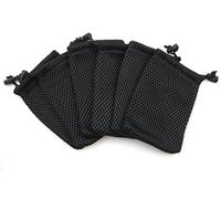 6pcs Nylon Mesh Drawstring Bag Pouches for Mini Stuff Cellphone Mp3 9x14cm (3.5x5.5 Inch) (Black)