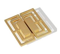 6Pcs of Gold Brushed Drawer Handles Pulls, Closet TV Cabinet, Stylish Golden Copper Handles Modern Chinese Auspicious Patterns Double-Hole 32mm Handle