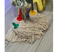 6pcs of Socket Push Plastic PY 1.5s Cotton Mop Head Large or Jumbo Mop Thick Absorbent Yarn For Everyday Use Home Work Commercial Industrial Mop Heads Heavy Duty Long Lasting (6pk Large 350g)