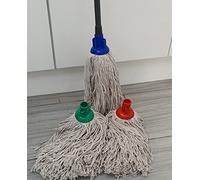 6pcs of Socket Push PY 1.5s Cotton Jumbo Plastic Mop Head Thick Absorbent Yarn For Everyday Home Work Commercial Mop Heads for Heavy Duty long lasting (Medium 240g - 12oz)