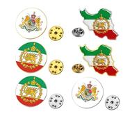 6Pcs Old Iran Persia Flag Lapel Pins Bulk Different Style Metal Persian Iranian Lion Sun and Crown Badge Pin Traveler Souvenir Series Accessory Gifts (B-6pcs)