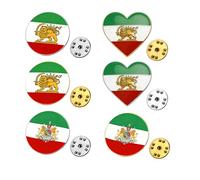 6Pcs Old Iran Persia Flag Lapel Pins Bulk Different Style Metal Persian Iranian Lion Sun and Crown Badge Pin Traveler Souvenir Series Accessory Gifts (C-6pcs)