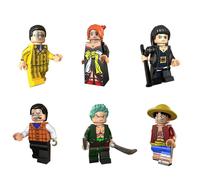 6pcs One Piece Building Blocks Mini Action Figures Anime Character Assembled Minifigures Toys Kids Boys Girls Xmas Gift