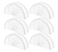 6pcs Orange Shape Acrylic Freestanding Napkin Rack | White Contemporary Design, Smooth Rounded Edges, Tidy Tabletop Organisation, Suitable for Families, Cafes, Coffee Stations