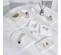 6PCS Original Design Photo Background Accessories Waterproof Hard Plaster Cubes for Aromatherapy Background Accessories for Product Photography (Snow White Silver)