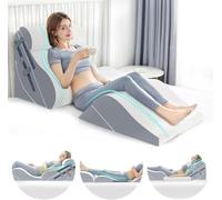 6PCS Orthopedic Bed Wedge Pillow Set with Whole Memory Foam Waist Pillow, Bed Wedge Pillows for Sleeping/Back Pain Relief, Adjustable Leg Elevation Pillows for After Surgery, Swelling, Circulation