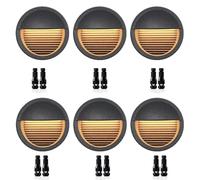 6Pcs Outdoor Buried Lights - Ground Led Landscape Lamp, Ip65 Waterproof Garden Light, 4W Outdoor Led Landscape Step Stair Lights, Deck Lights, With Wire Connector 3000K A-Warm White 3000k-12V24V