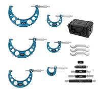 6pcs Outside Micrometer Set, 0-150mm Mechanical Outside Micrometer 0-25mm, 25-50mm, 50-75mm, 75-100mm, 100-125mm, 125-150mm, 0.01mm Precision Metric Measuring Tool for Machining Workshop