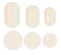6PCS Oval and Circle Blank Crochet Basket Base,Natural Wooden Base Shaper,Wooden Basket Bottom Set,DIY Craft Weaving Making Supplies,10/15/20CM,30 * 20CM,25 * 15CM,15 * 10CM,Kiuiom