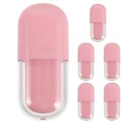 6pcs Oval Lip Gloss Tubes 3ml Pink Plastic Bottle with Wand | Empty Cosmetic Packaging, Portable for On-the-go Use, Refined Elegant Style