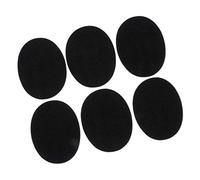 6pcs Oval Shape Iron-on Patch Suede Elbow Applique Cloth Badge Black