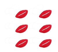 6pcs Oversized Fake Lips Prop Red Vinyl with Elastic String Halloween | Funny Prank, Opens and Closes, Lasting Wear, School Breaks and April Fools Use