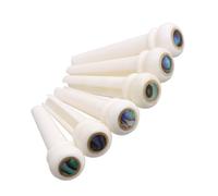 6pcs Ox Bone Guitar Bridge Pins White String Nails for Folk Guitar
